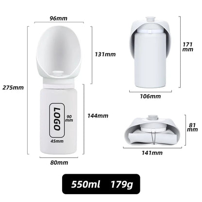 Pet Travel Water Bottle: Collapsible Dog Water Dispenser with Drinking Tray - Portable Leak-Proof Outdoor Hydration Solution