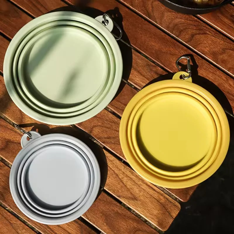 Foldable Silicone Dog Bowl Pet Outdoor Travel Portable Folding Cat Food Water Large Capacity Container Feeding Bowl Pet Supplies